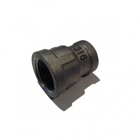 1/2" to 3/8" BSP Reducing Socket Stainless Steel SS316-- Stainless Steel Fittings