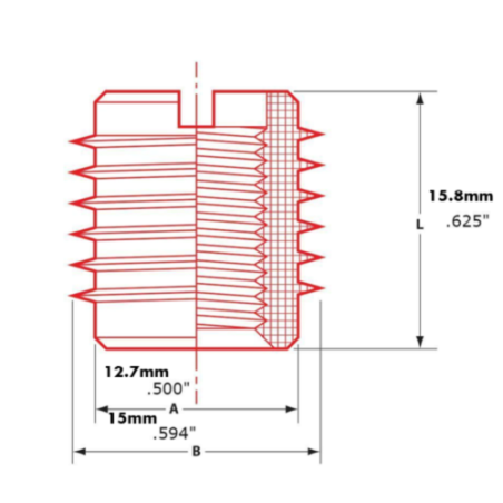 DIY Tap Handle Inserts - Dual Threaded - 3/8″-16 threads-KegLand- Faucets and Shanks