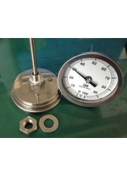 83mm Fixed Head Stainless Steel Thermometer
