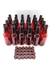 24 x 500mL PET Amber Brown Bottles with Screw Caps