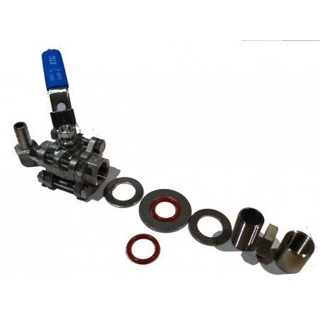 3 Piece 1/2" Weldless Tap Kit Stainless Steel SS316-Angel Homebrew- Valves and Tap Kits