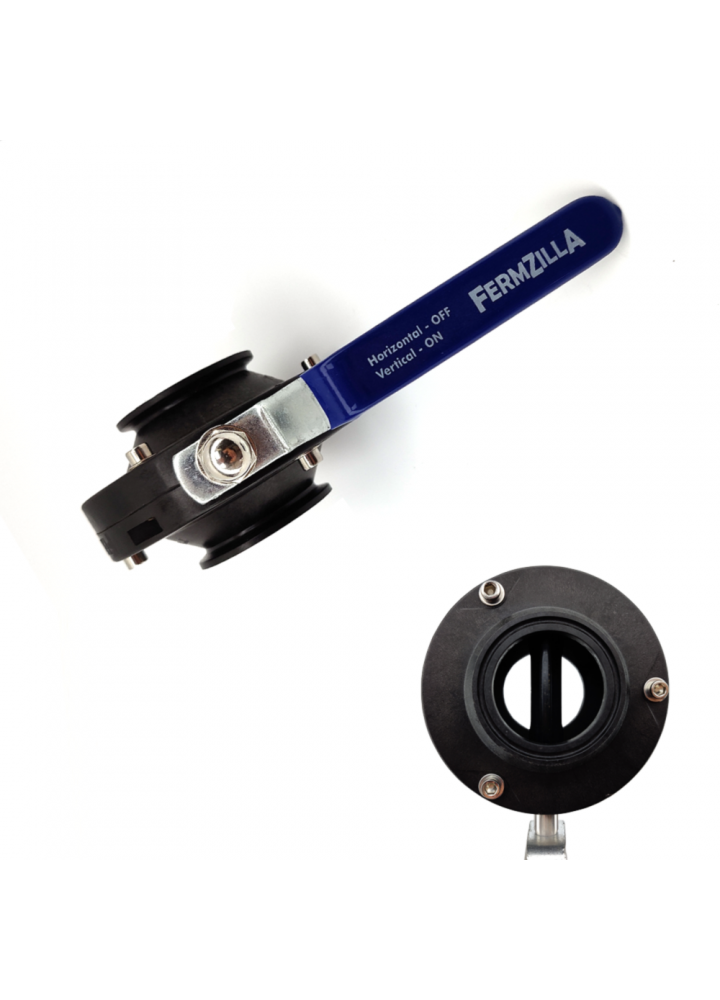 Fermzilla Tri-Conical 3 Inch x 3 Inch Tri-Clover Butterfly Valve-KegLand- FermZilla