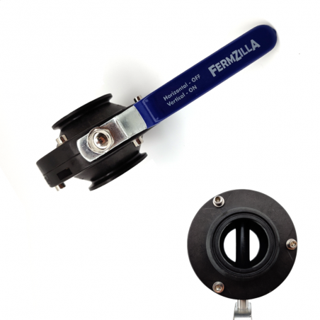 Fermzilla Tri-Conical 3 Inch x 3 Inch Tri-Clover Butterfly Valve-KegLand- FermZilla