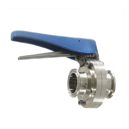 1.5" Tri-Clamp Butterfly Valve with Squeeze Trigger Handle - Sanitary Tri-Clover Stainless Steel Fitting-- Tri-Clamp Fittings