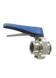 2" Tri-Clamp Butterfly Valve with Squeeze Trigger Handle - Sanitary Tri-Clover Stainless Steel Fitting-- Tri-Clamp Fittings