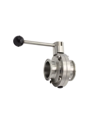 1.5" Tri-Clamp Butterfly Valve - Sanitary Tri-Clover Stainless Steel Fitting-- Tri-Clamp Fittings