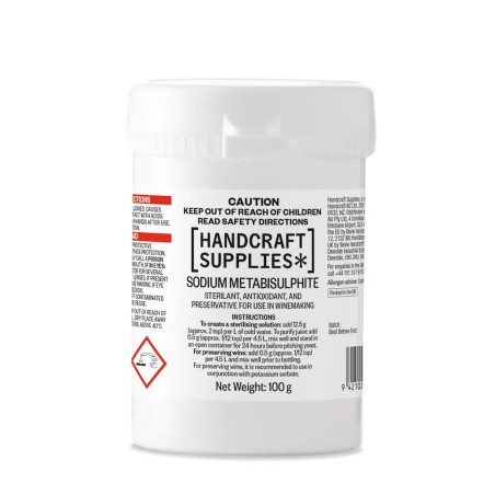 Sodium Metabisulphite 100g-Handcraft Supplies- Chemicals/Additives