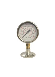 1.5" Tri-Clamp Manometer Pressure Gauge (0 - 3 Bar / 0 - 45 PSI)-- Tri-Clamp Fittings