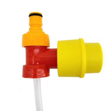Gas Free Ball Lock Line Cleaning Kit (Yellow Hand Pump, PCO Tee , Carbonation cap Yellow, 30cm EVABarrier)-KegLand- Kegs, Spa...