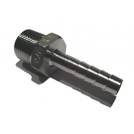 1/2" BSP x 3/8" OD Hose Tail Stainless Steel SS316-- Stainless Steel Fittings
