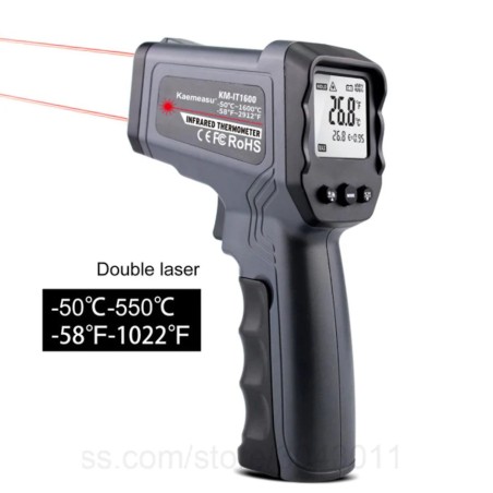 Infrared Thermometer Gun -50C to +580C (Black)-KegLand- Temperature