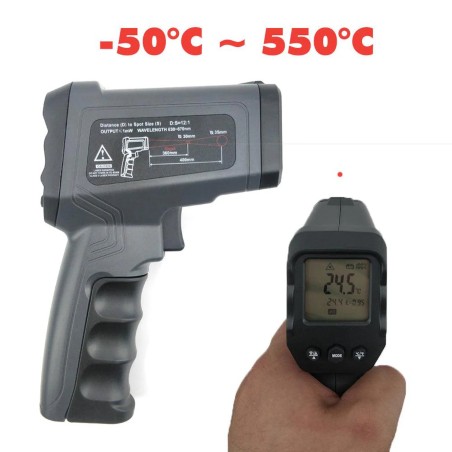 Infrared Thermometer Gun -50C to +580C (Black)-KegLand- Temperature
