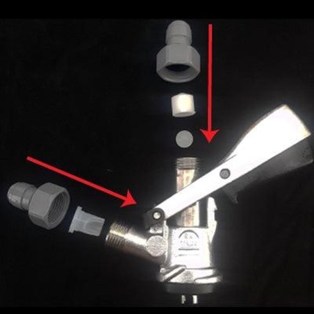 S-Type Sankey Keg Coupler S.S (includes 2 x Duotight 5/8"-8mm(5/16") Push Fit)-KegLand- Kegs, Spares and Accessories