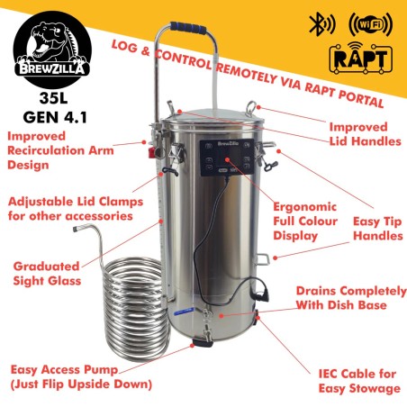 BrewZilla Gen 4.1 35L All-In-One Microbrewery-KegLand- Brewzilla Microbrewery