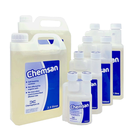 Chemsan 500ml-No Rinse Self Foaming Sanitiser-Chemisphere UK- Cleaning / Sanitising