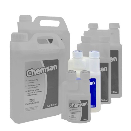Chemsan 250ml-No Rinse Self Foaming Sanitiser-Chemisphere UK- Cleaning / Sanitising