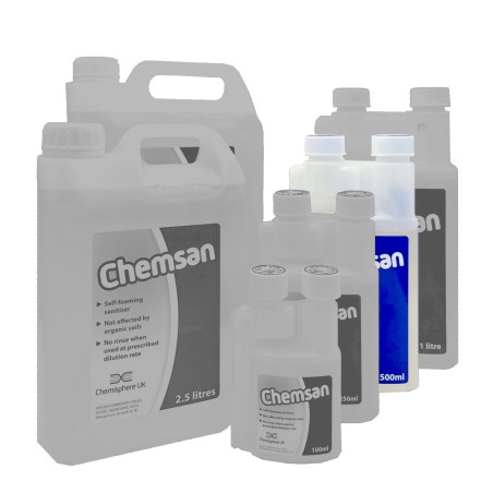 Chemsan 500ml-No Rinse Self Foaming Sanitiser-Chemisphere UK- Cleaning / Sanitising