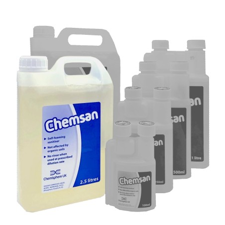 Chemsan 2.5L-No Rinse Self Foaming Sanitiser-Chemisphere UK- Cleaning / Sanitising