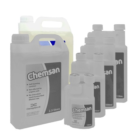 Chemsan 5L-No Rinse Self Foaming Sanitiser-Chemisphere UK- Cleaning / Sanitising