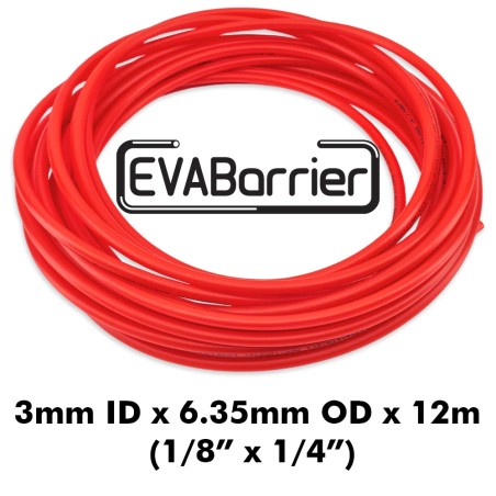 Red EVABarrier 3mm ID (1/8") x 6.35mm OD (1/4") x 12M Roll - Double Wall Semi-Transparent EVA-KegLand- Beer (and Gas) Line