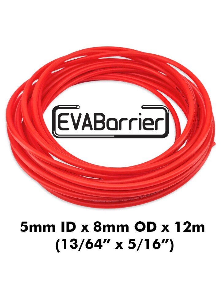 Red EVABarrier 5mm ID (13/64") x 8mm OD (5/16") x 12M Roll - Double Wall Semi-Transparent EVA-KegLand- Beer (and Gas) Line