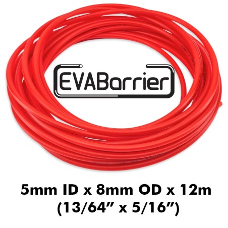 Red EVABarrier 5mm ID (13/64") x 8mm OD (5/16") x 12M Roll - Double Wall Semi-Transparent EVA-KegLand- Beer (and Gas) Line