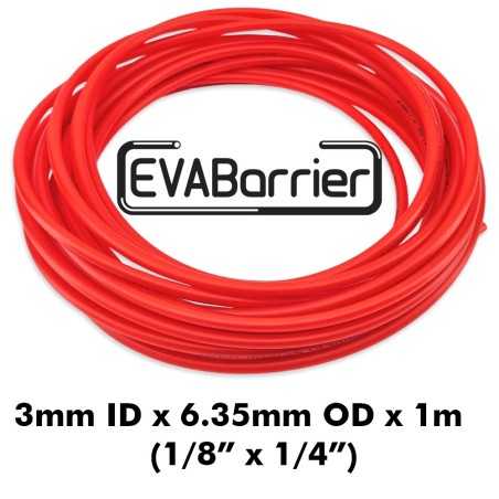 Red EVABarrier 3mm ID (1/8") x 6.35mm OD (1/4") x 1M (Per Metre) - Double Wall Semi-Transparent EVA-KegLand- Beer (and Gas) Line
