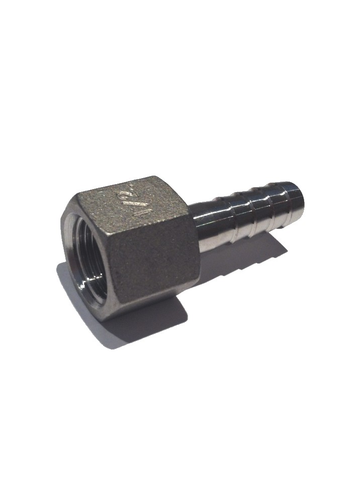 1/2" BSP Female Hose Tail Stainless Steel SS316-- Stainless Steel Fittings