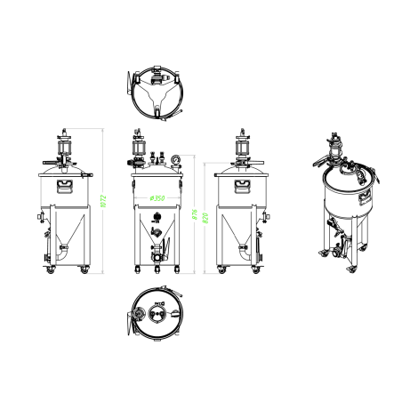 55L BrewDevil Tri-Clamp Conical Pressure Fermenter-BrewDevil- BrewDevil SS Conical