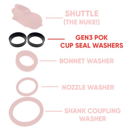 Nukatap Individual Black G3 Cup Seal Washer-KegLand- Faucets and Shanks