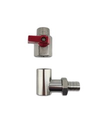 BrewZilla Sight Glass Stainless Steel Connection Kit (Ball valve & Elbow)-KegLand- Accessories