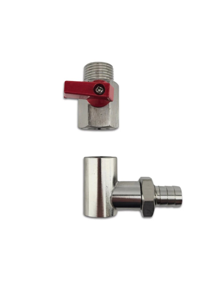 BrewZilla Sight Glass Stainless Steel Connection Kit (Ball valve & Elbow)-KegLand- Accessories