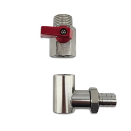 BrewZilla Sight Glass Stainless Steel Connection Kit (Ball valve & Elbow)-KegLand- Accessories
