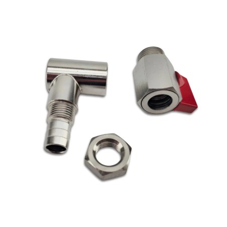 BrewZilla Sight Glass Stainless Steel Connection Kit (Ball valve & Elbow)-KegLand- Accessories