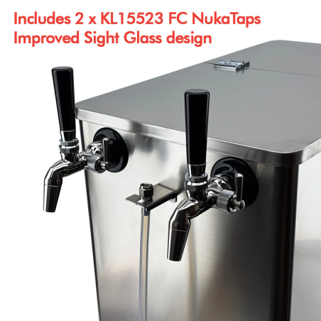 SS Benchy Glycol - Double Tap Bench Top Keg Dispenser 240V (With SS Nukatap FC Taps)-KegLand- Gycol Chillers & Cooling