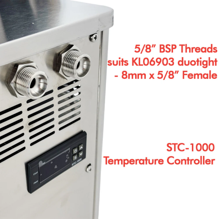 SS Benchy Glycol - Double Tap Bench Top Keg Dispenser 240V (With SS Nukatap FC Taps)-KegLand- Gycol Chillers & Cooling