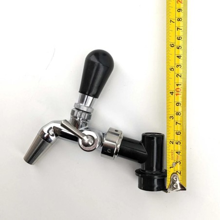 Ball Lock Disconnect (Black/Liquid) - With Integrated Tap Shank & Collar-KegLand- Ball Lock Disconnect Fittings
