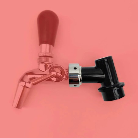 Ball Lock Disconnect (Black/Liquid) - With Integrated Tap Shank & Collar-KegLand- Ball Lock Disconnect Fittings