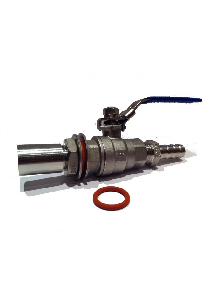 2 Piece 1/2" Weldless Tap Kit Stainless Steel SS316-Angel Homebrew- Valves and Tap Kits